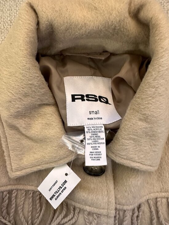 RSQ Tan Fringe  Wester Boho Jacket Women's Button Front - Picture 4 of 5